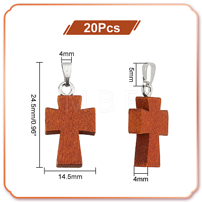   20Pcs Wood Dyed Pendants FIND-PH0010-67-1