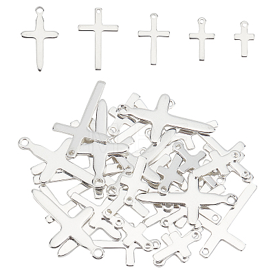 Unicraftale 40Pcs 5 Style 304 Stainless Steel Pendants STAS-UN0027-80-1