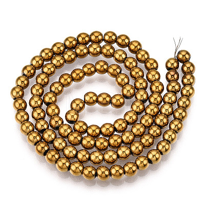 Non-magnetic Synthetic Hematite Beads Strands LS-G-S096-4mm-2-1
