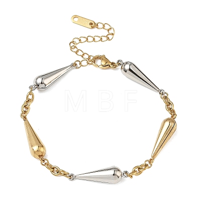 Two Tone 304 Stainless Steel Link Bracelets for Women BJEW-A169-02GP-1