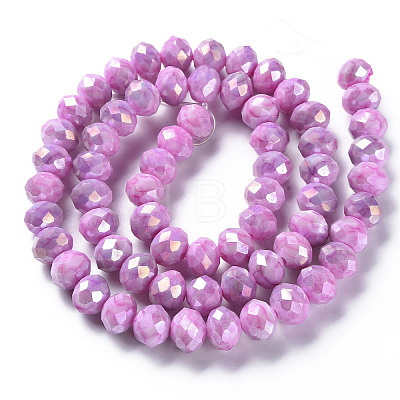 Opaque Baking Painted Glass Beads Strands X-EGLA-N006-006B-1