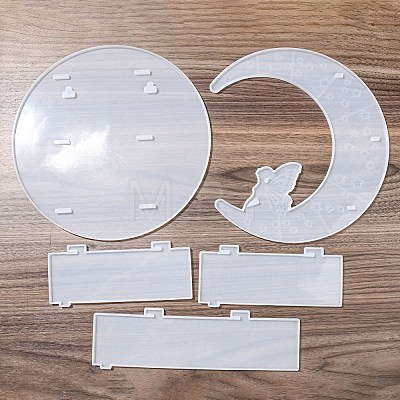 Moon Shape Floating Shelf DIY Silicone Molds Kit DIY-G093-02A-1