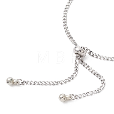 2.5MM 304 Stainless Steel Curb Chain Slider Bracelet Making AJEW-JB01455-1