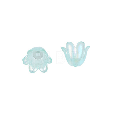 6-Petal Imitation Jelly Acrylic Bead Caps JACR-T002-02F-1