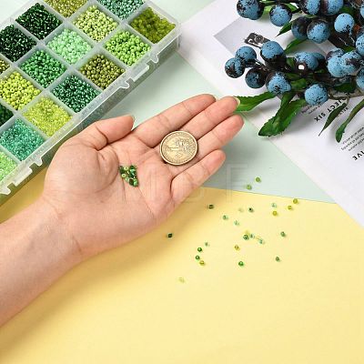 Green Series 600G 24 Colors Glass Seed Beads SEED-JP0008-04-3mm-1