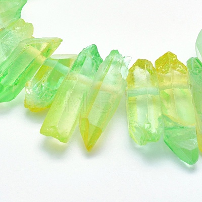 Electroplated Natural Quartz Crystal Beads Strands G-P368-06B-1