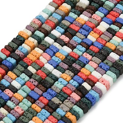 Synthetic Lava Rock Beads Strands G-A317-D01-01-1