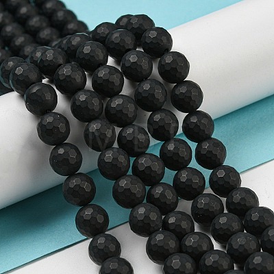 Natural Black Onyx Beads Strands G-D710-8mm-06-1