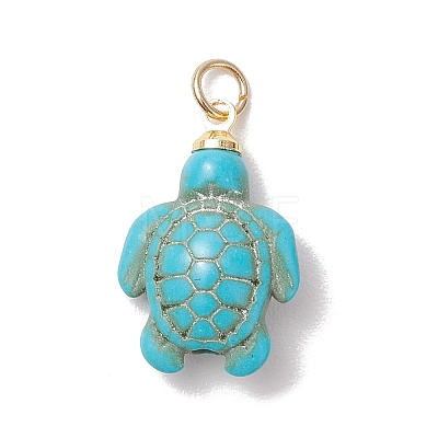 Dyed Synthetic Turquoise Pendnats PALLOY-JF05075-1
