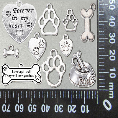 Dog Theme Tibetan Style Alloy Charms TIBEP-CJ0001-01-1