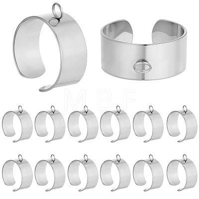 24Pcs 304 Stainless Steel Finger Ring Settings STAS-BBC0010-09B-1
