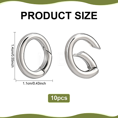 10Pcs Brass Spring Gate Rings KK-ME0004-13P-1