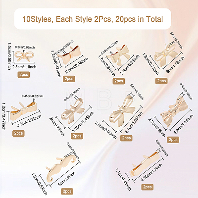 20Pcs 10 Style Zinc Alloy Bag Decorative Buckle Clip FIND-CA0006-49-1