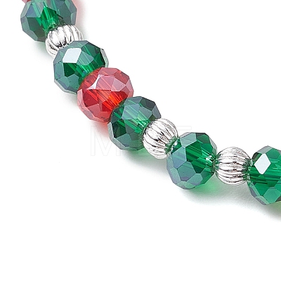 Christmas Tree Glass Beaded Stretch Bracelets BJEW-JB11187-1