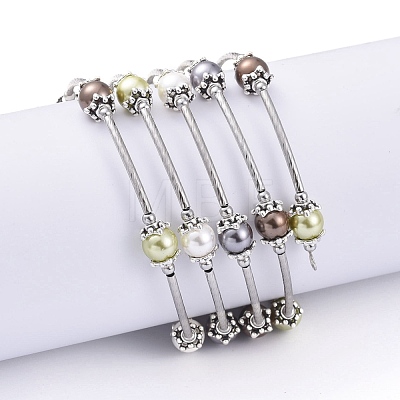 Five Loops Fashion Wrap Bracelets BJEW-JB05512-01-1