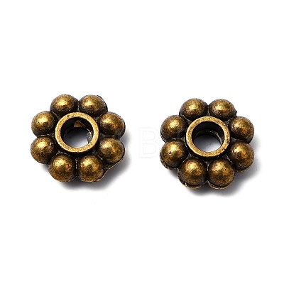 Tibetan Style Alloy Flat Round Spacer Beads TIBEB-2351A-AB-FF-1