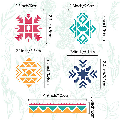 Ethnic Aztec Theme Stainless Steel Metal Cutting Dies Stencils DIY-WH0289-127-1