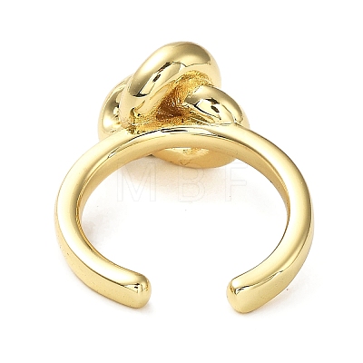 Rack Plating Brass Knot Open Cuff Rings for Women X-RJEW-Q777-06G-1