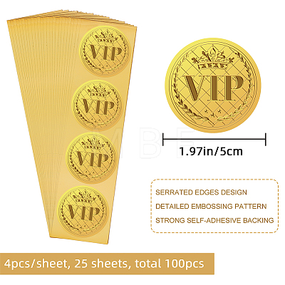 Self Adhesive Gold Foil Embossed Stickers DIY-WH0211-399-1