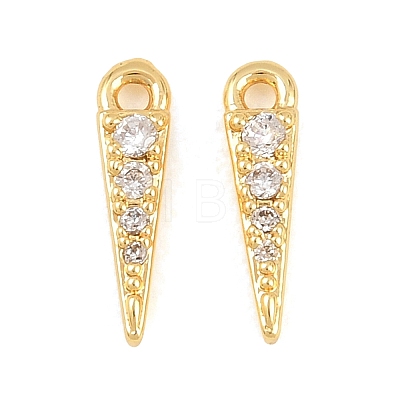 Brass Micro Pave Cubic Zirconia Charms KK-F927-22G-1