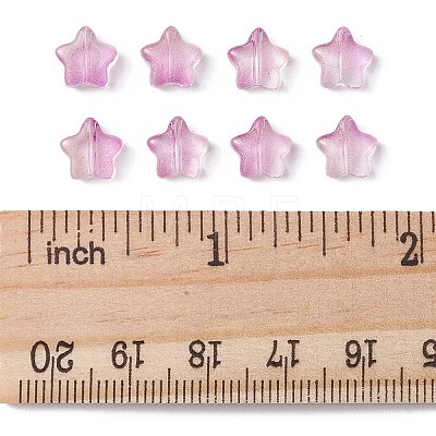 Transparent Spray Painted Glass Beads GLAA-FS0001-62A-1