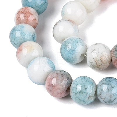 Opaque Ombre Effect Dyed Glass Beads Strands GLAA-Q106-04A-11-1