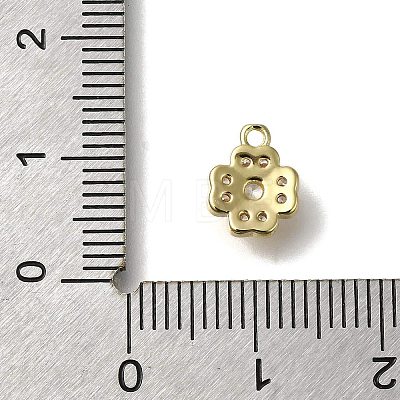 Rack Plating Brass Micro Pave Cubic Zirconia Charms KK-M014-05G-1