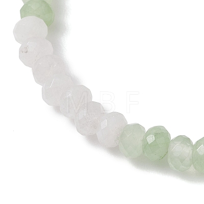 Dyed Natural Malaysia Jade Rondelle Beads Stretch Bracelets for Women BJEW-JB13042-01-1