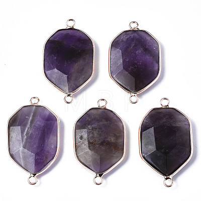 Natural Amethyst Links Connectors G-S359-280A-1