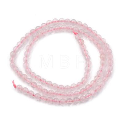 Natural Rose Quartz Round Bead Strands X-G-P072-05-4mm-1