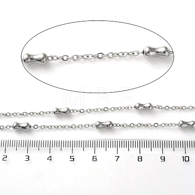 304 Stainless Steel Cable Chains with Beads CHS-F020-05P-1