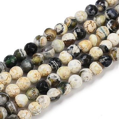 Natural Fire Crackle Agate Beads Strands G-C082-A01-49-1