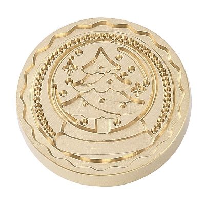 Christmas Series Wax Seal Brass Stamp Head AJEW-M037-01G-19-1