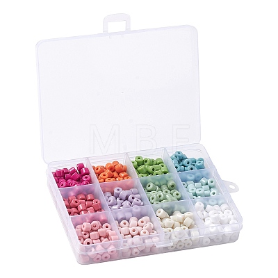600Pcs 12 Colors Opaque Acrylic Beads MACR-CJ0001-66-1