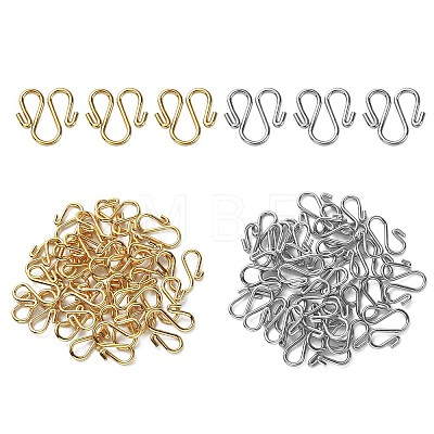 50Pcs 2 Colors 304 Stainless Steel Hook Clasps STAS-CJ0002-12-1