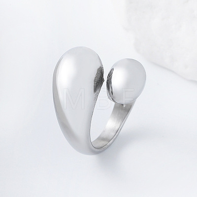 304 Stainless Steel Cuff Open Rings for Women LS-AP0200-2-1