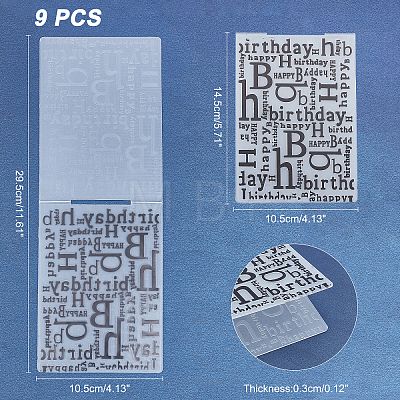 Globleland 9Pcs 9 Patterns Plastic Fondant Stencil DIY-GL0001-54-1
