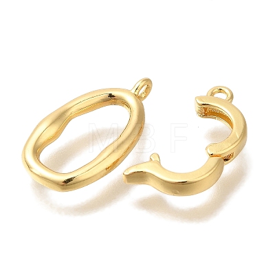 Brass Fold Over Clasps KK-K389-110G-1