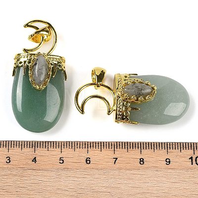 Natural Green Aventurine Lazuli Pendants G-L524-17G-05-1