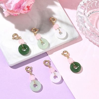 6Pcs 3 Styles Glass Pendant Decorations HJEW-YW00552-1