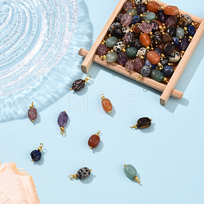 10Pcs Nuggets Natural Tiger Eye Pendants PALLOY-YW00114-01-1