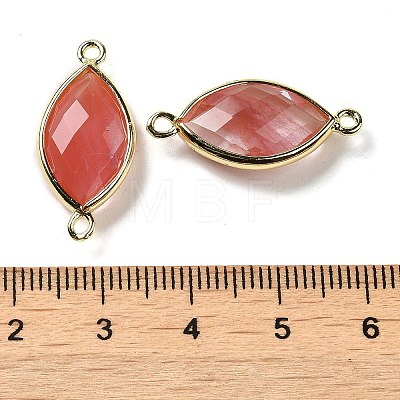 Cherry Quartz Glass Faceted Connector Charms G-K347-03G-06-1