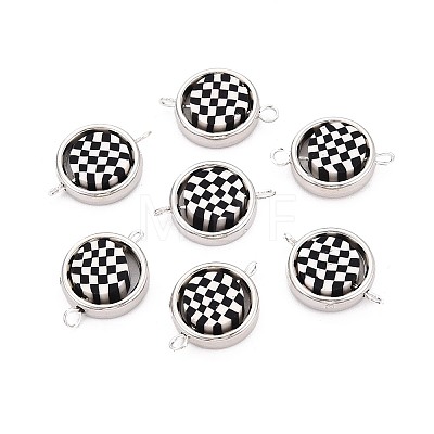 Polymer Clay Beads with CCB Plastic Frame Connector Charms CLAY-T022-35M-02-1