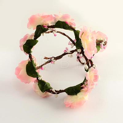 Cloth Flower Headbands with Iron Wires OHAR-R256-20A-1