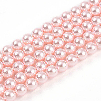 Baking Painted Pearlized Glass Pearl Bead Strands HY-N002-5mm-A10-1