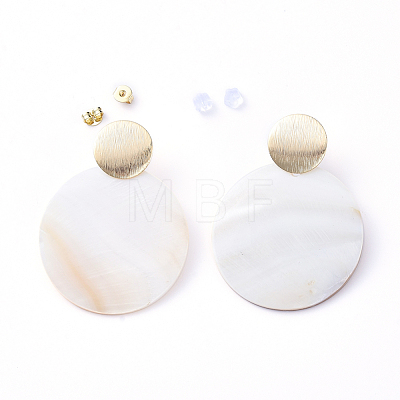 Natural Freshwater Shell Dangle Stud Earring Sets EJEW-JE04129-1