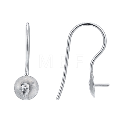 Rhodium Plated 925 Sterling Silver Earring Hooks X-STER-L054-57A-P-1