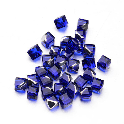 Faceted Cube Glass Cabochons X-GGLA-L007A-06-1