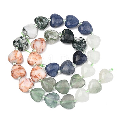 Gradient Color Natural Quartz & Fluorite & Tree Agate & Blue Aventurine & Red Netstone Beads Strands G-B185-A04-1