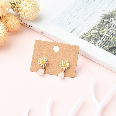 50Pcs Rectangle Kraft Paper Earring Display Card with Hanging Hole CDIS-CJ0001-05-1